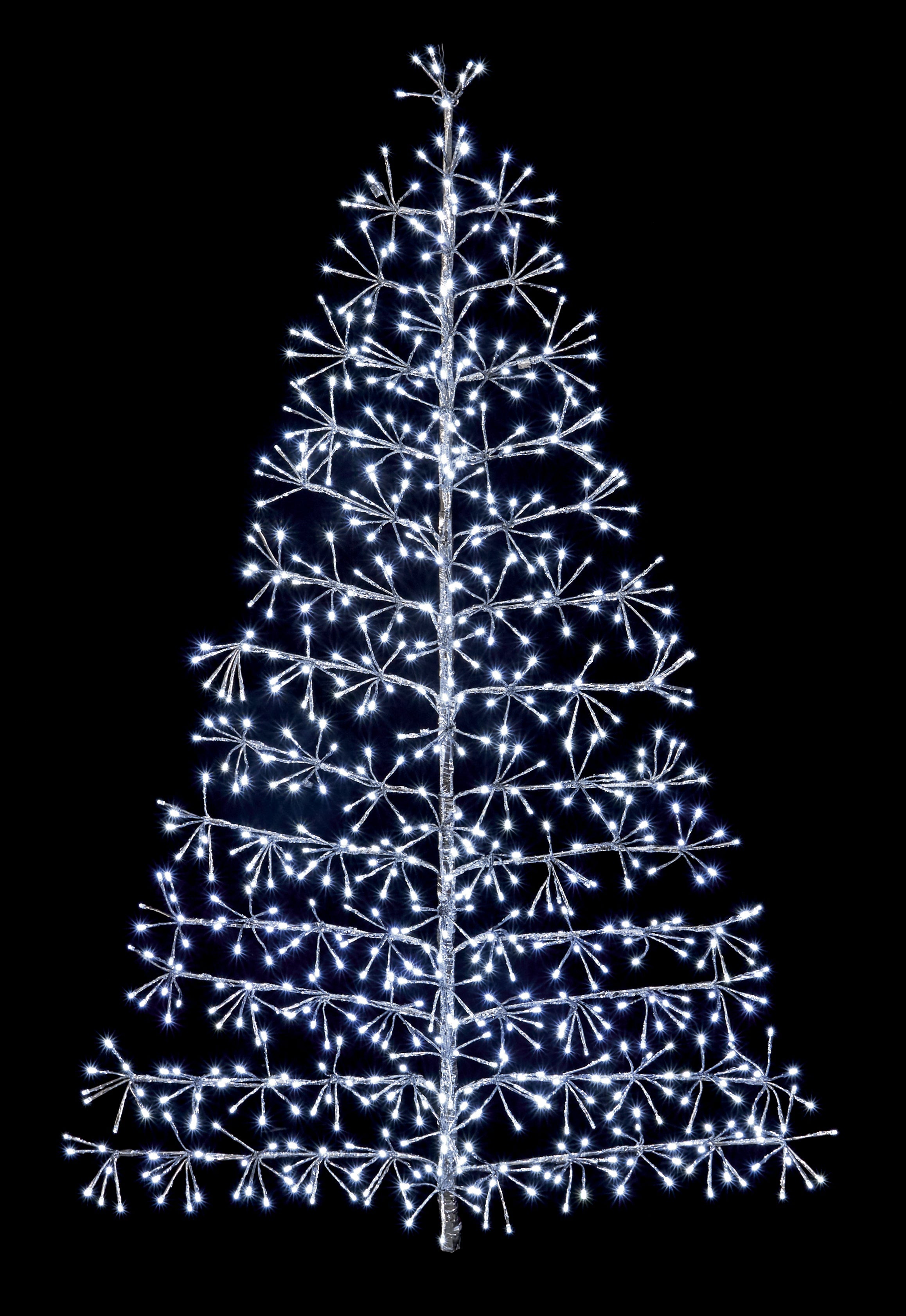 Premier Sliver Starburst Wall Tree with Twinkling Cold White LED Lights