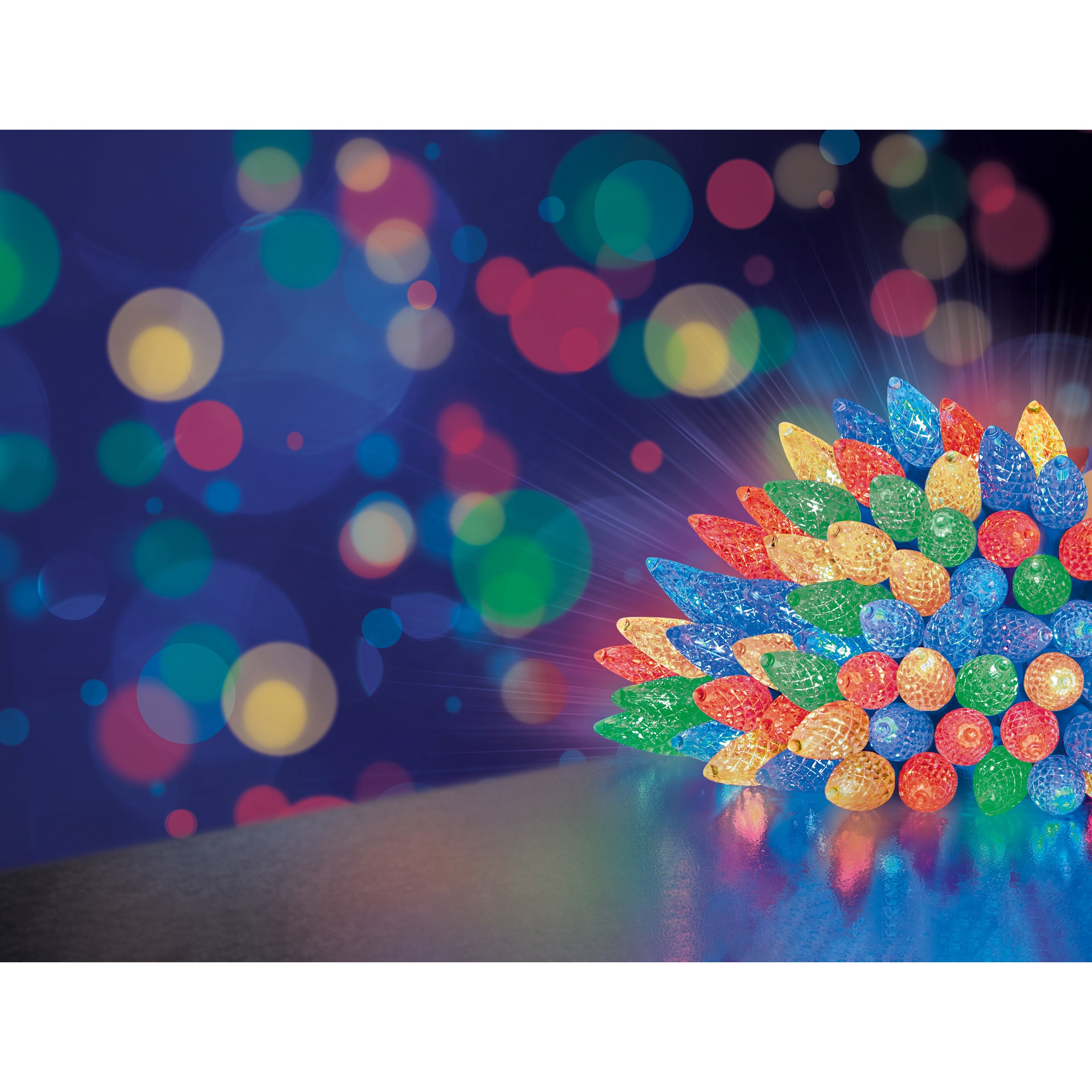 Premier Multi Coloured Pinecone C6 LED Multi Action with Timer Function - Set of 300