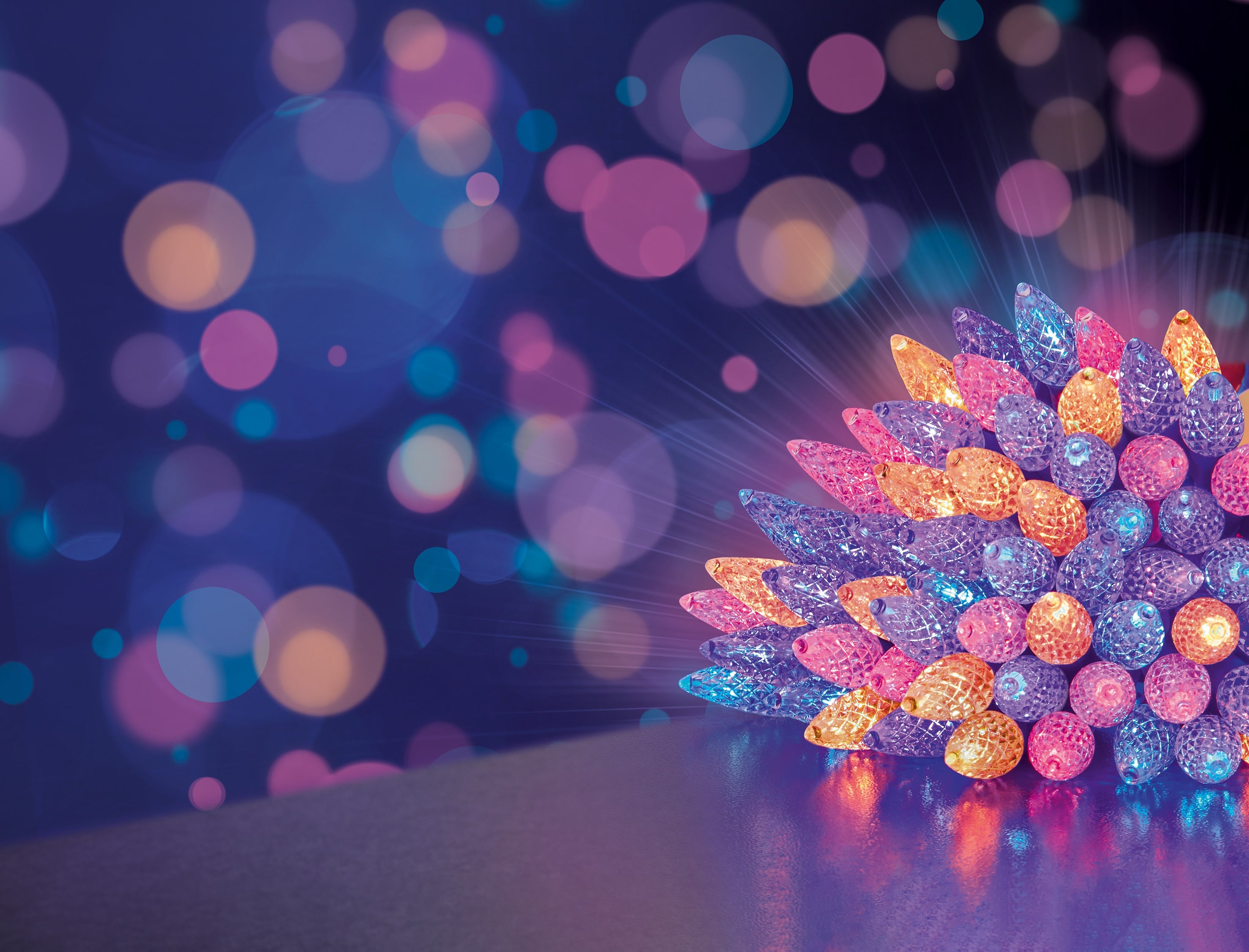 Premier Rainbow Pinecone C6 LED Multi Action with Timer Function - Set of 150