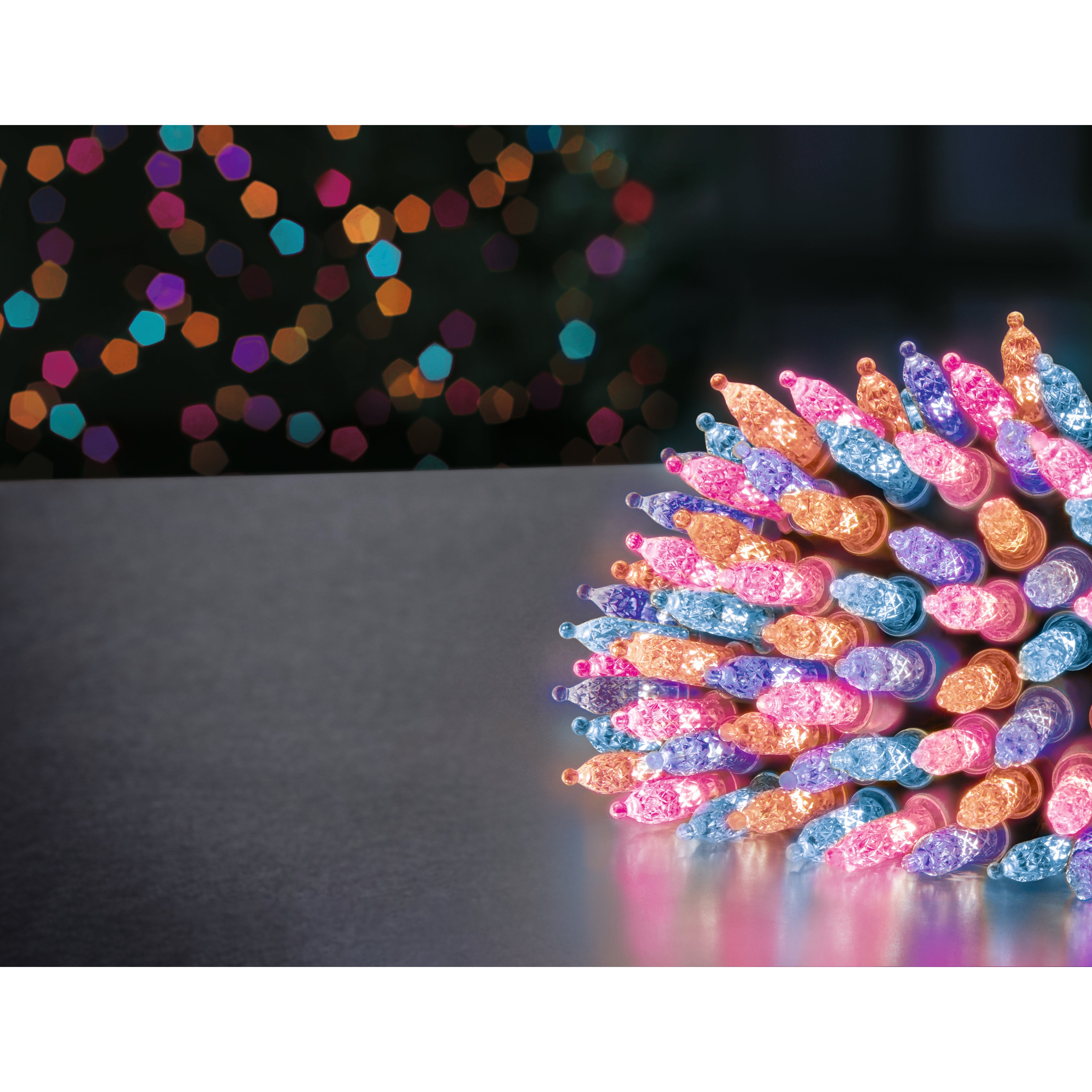 Premier Traditional Rainbow Diamond Cut Fairy Light Cap LED Multi Action with Timer Function - Set of 150