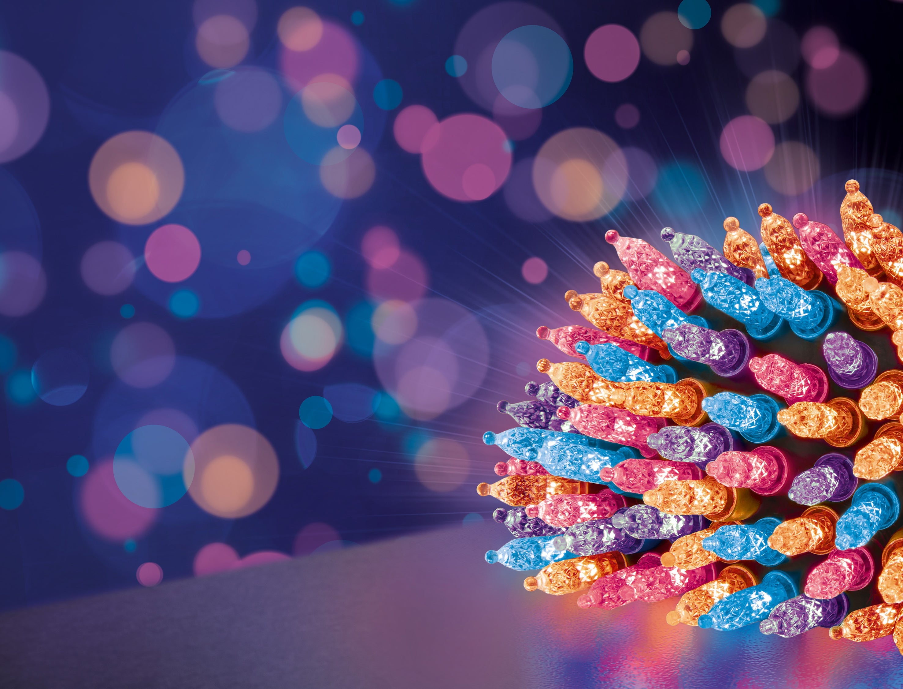 Premier Traditional Rainbow Diamond Cut Fairy Light Cap LED Multi Action with Timer Function - Set of 150