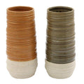 Autumnal Two-Toned Ribbed Vase 29cm