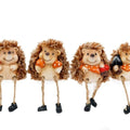 Autumnal Leg Hanging Happy Hedgehog Ornament 6.5cm