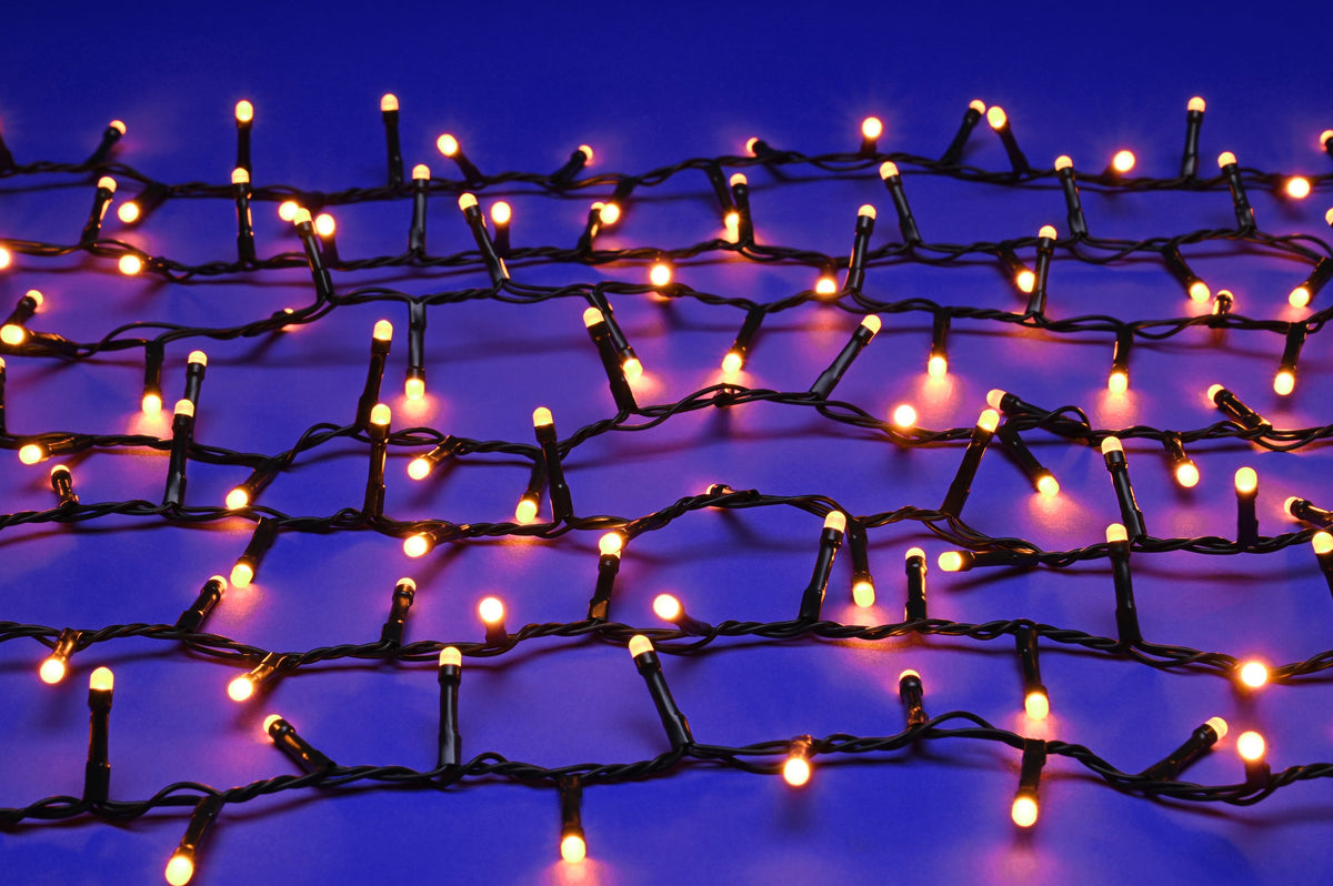 1000 LEDS Orange Glow Worm Lights - 10m