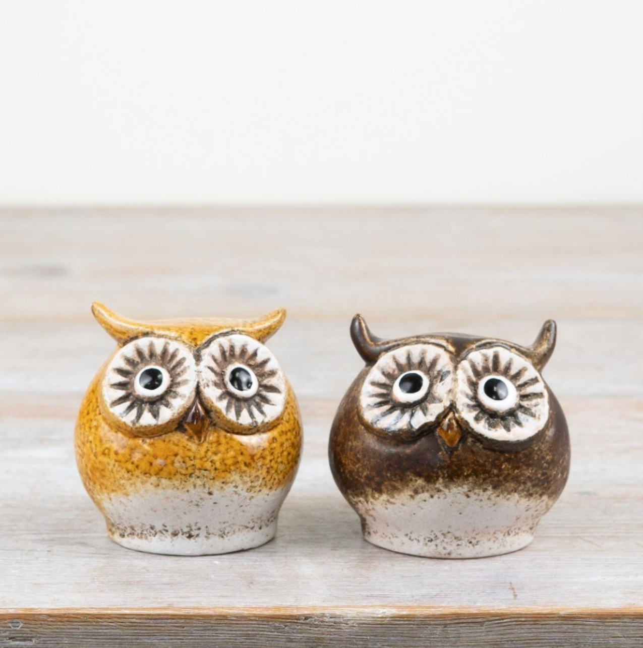 Rustic Matt Ceramic Owl Ornament - 7.3cm