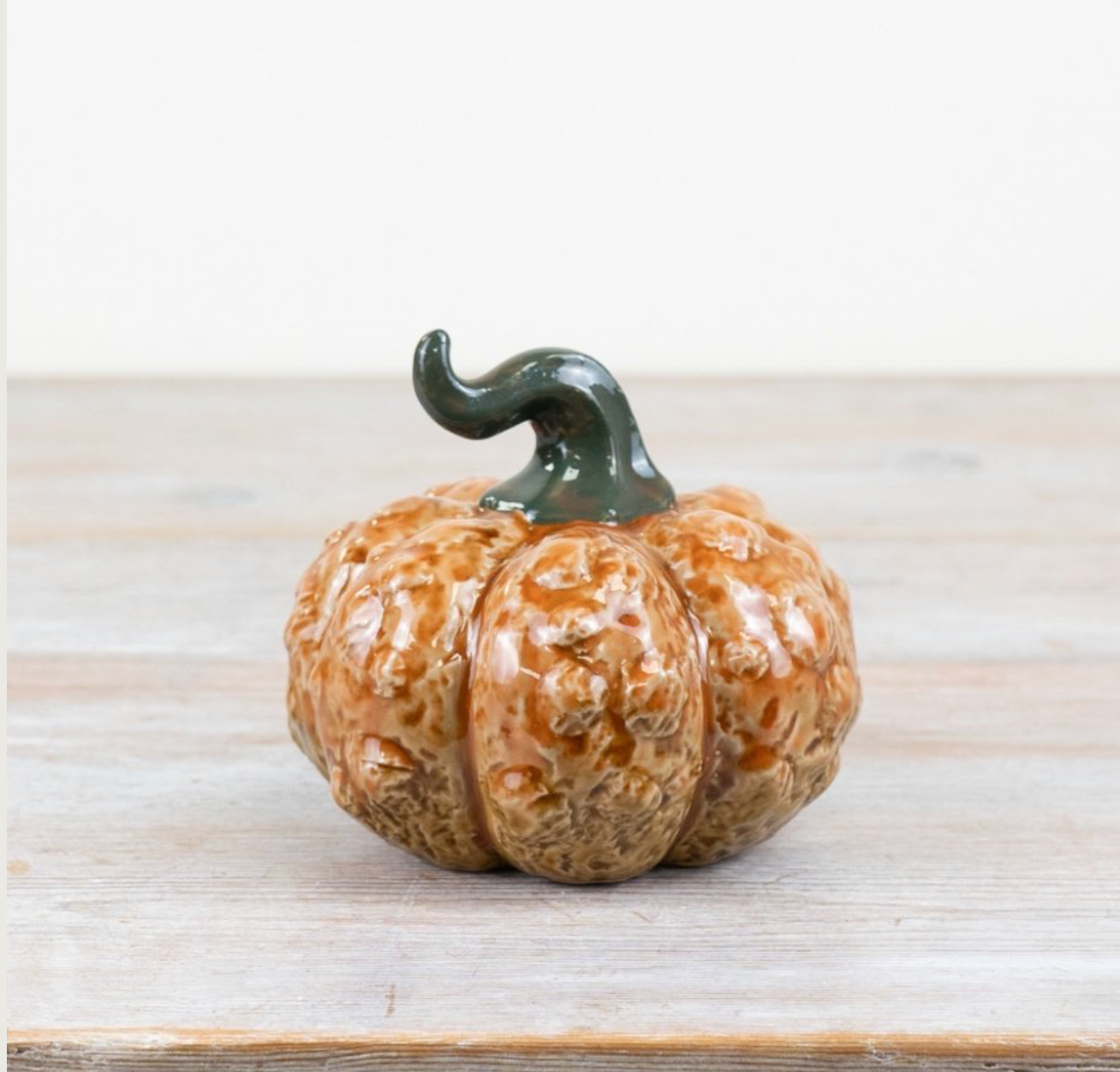 Halloween Porcelain Pumpkin with Twisted Top 12cm