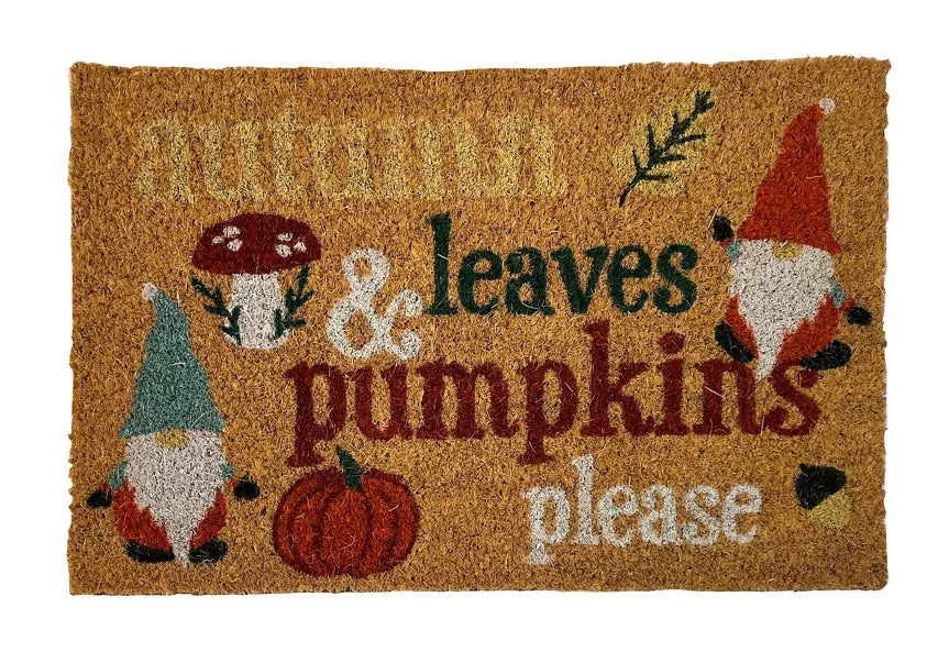 Special Offer Autumn Leaves & Pumpkins Gonk Coir Doormat