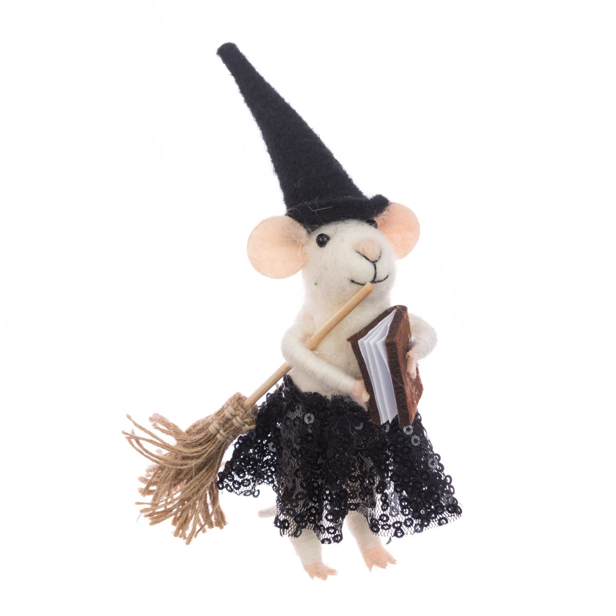 Felt Witch Mrs Mouse Halloween Ornament