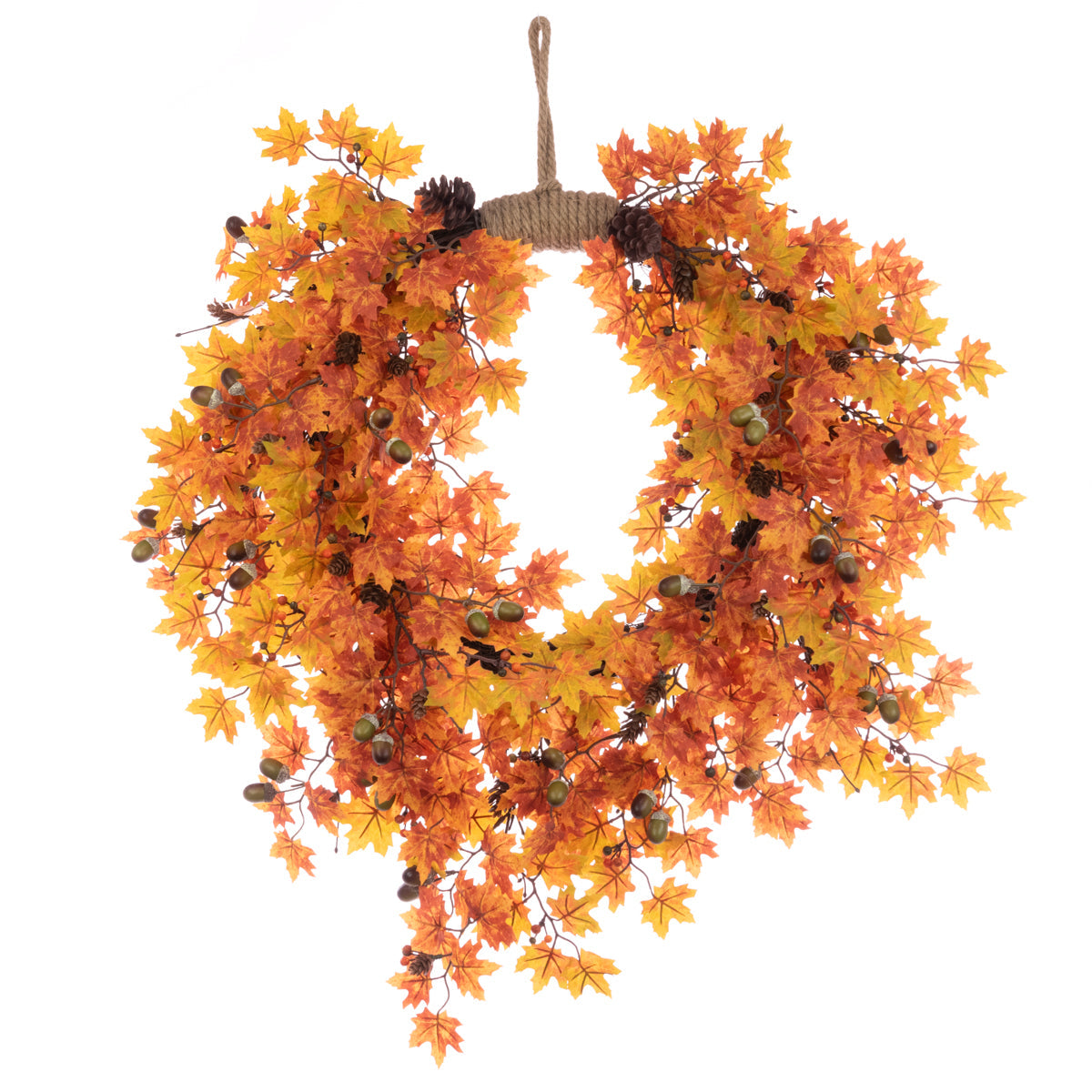 X-Large Autumn Maple Leaf Jute Hanger Wreath - 71cm