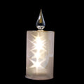Amber Glass Holographic Effect Battery Operated LED Candle - 20cm