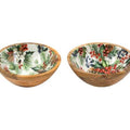 Wooden Christmas Enamel Bowl 17.5cm