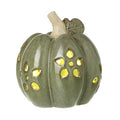 Green Pumpkin Tea Light Holder - 12cm