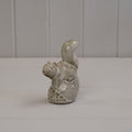 Beige Mottle Ceramic Squirrel Sitting on Acorn Decoration - 11.5cm