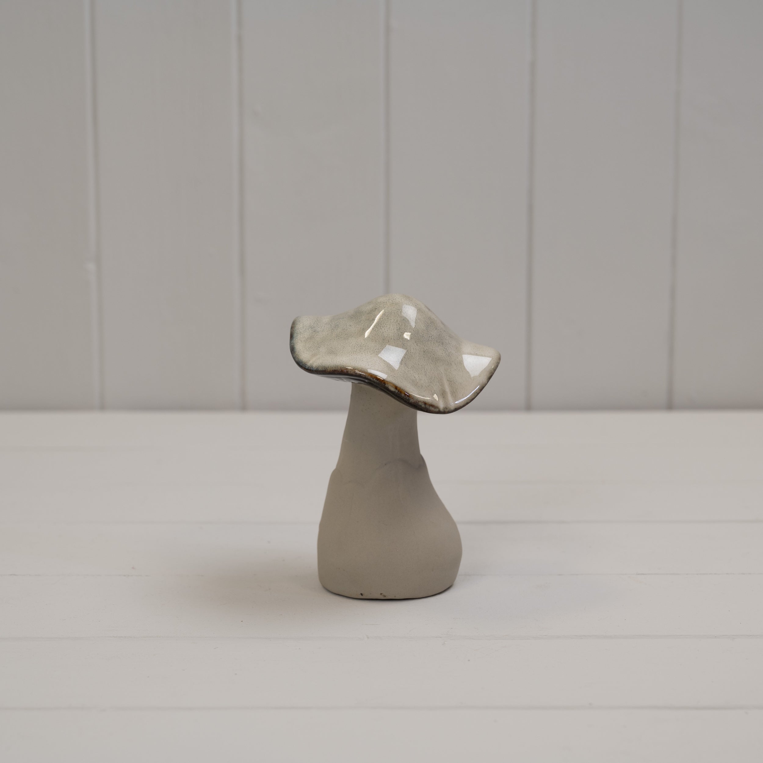 Beige Mottle Ceramic Mushroom Decoration - 13.5cm
