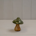 Dark Green Ceramic Mushroom Decoration - 9.8cm