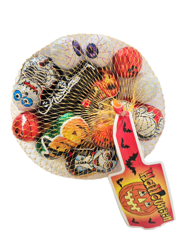 Milk Chocolate Halloween Mixed Net of Foil Covered Balls - 90g