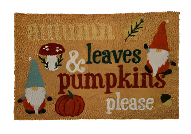 Special Offer Autumn Leaves & Pumpkins Gonk Coir Doormat