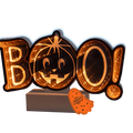 LED Battery Operated Infinity Light Boo Pumpkin - 14cm