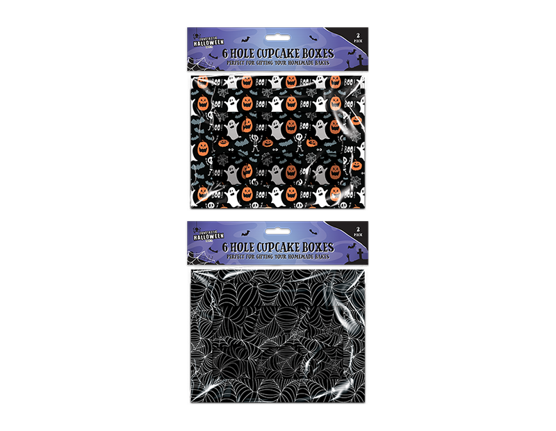 Halloween 6-Hole Cupcake Boxes - 2 Pack