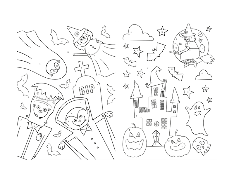 Halloween Paint by Numbers - 2 Sheets