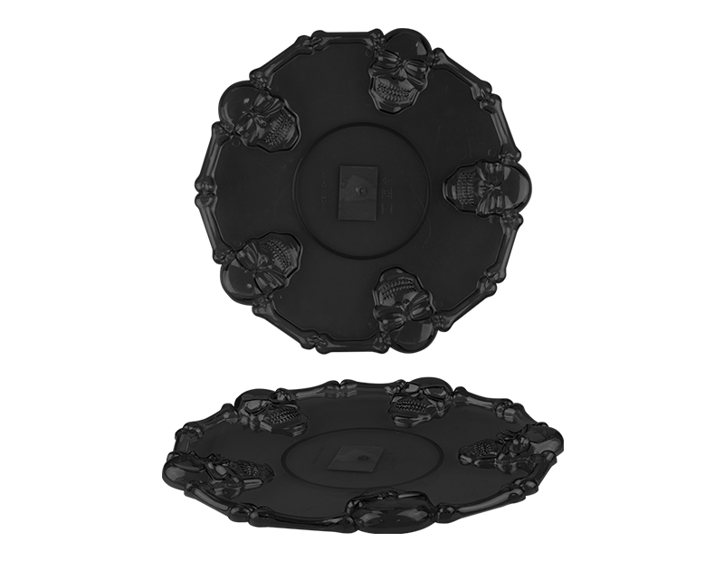 Black Halloween Skull Serving Platter 35cm