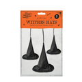 Pack of 3 Hanging Witch Hat Decoration - 20cm