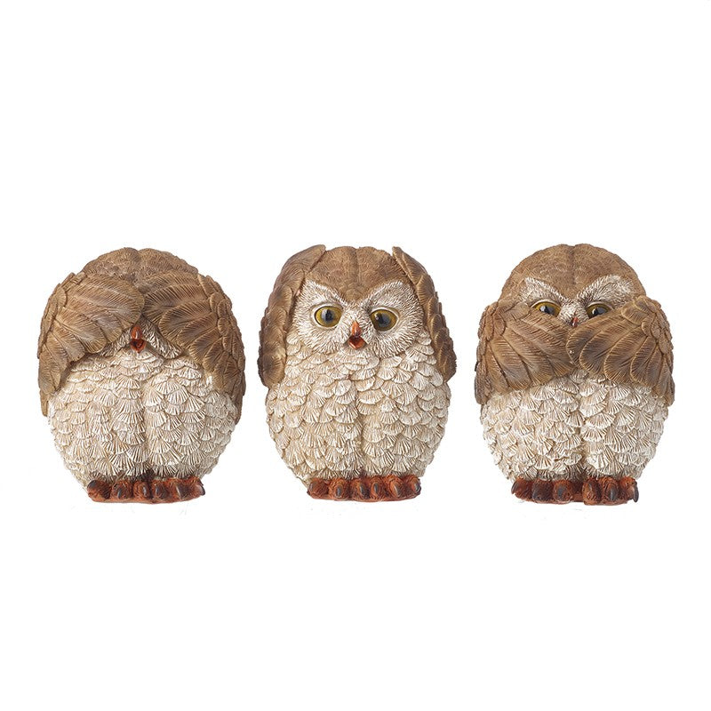 See No Evil, Hear No Evil, Speak No Evil Owls - Set of 3
