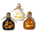Halloween Pottery Cut Out Pumpkin Face Light Up Bottle Ornament
