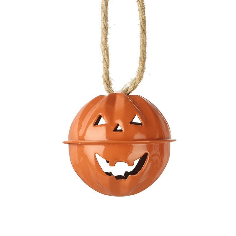 Orange Halloween Pumpkin Metal Bell