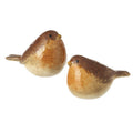 Medium Brown Stoneware Robin Ornaments