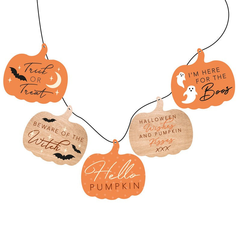 Wooden Pumpkin Garland