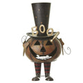 X-Large Bouncing Halloween Metal Pumpkin with Top Hat - 66cm