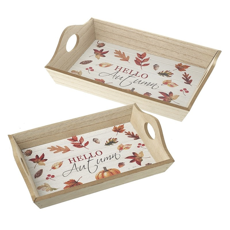Hello Autumn Wooden Trays - Set of 2