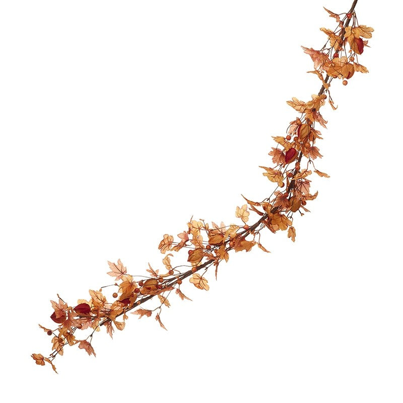 Autumnal Leaf & Berry Garland - 152cm