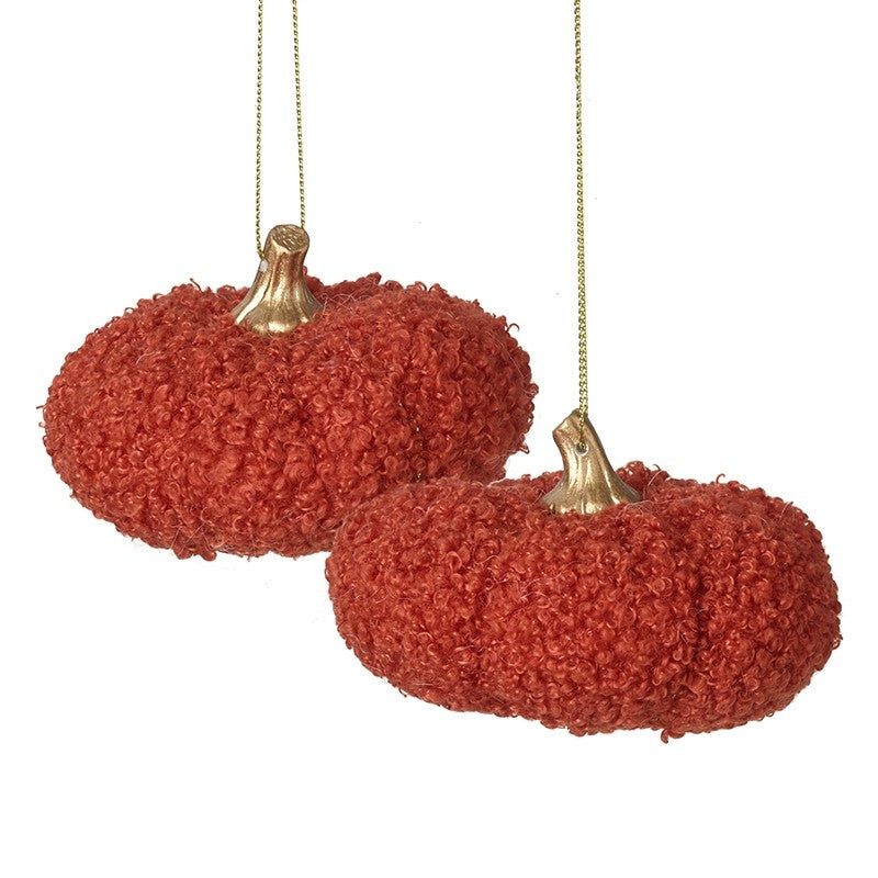 Reduced to clear Hanging Deep Orange Fabric Pumpkins Set