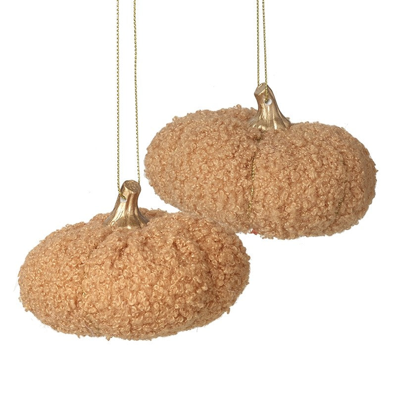 Reduced to clear Hanging Light Orange Fabric Pumpkins Set