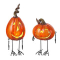 Metal & Resin Pumpkin Character with LED Lights - 19cm