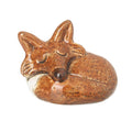 Small Reactive Amber Stoneware Fox Ornament