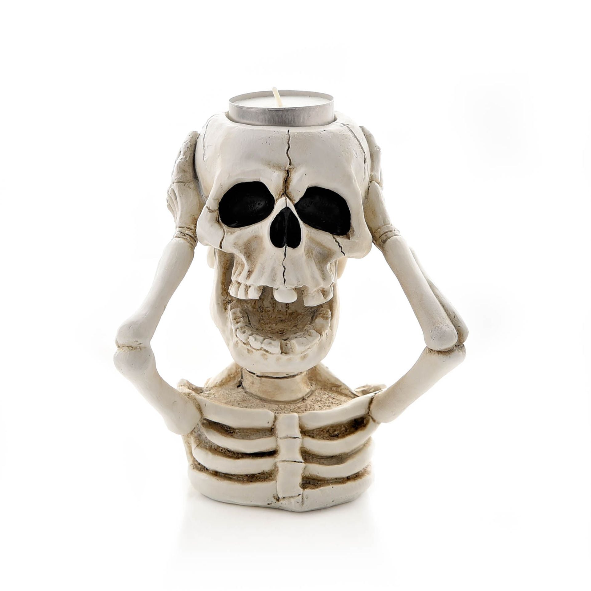 Halloween White Skeleton Tealight Holder