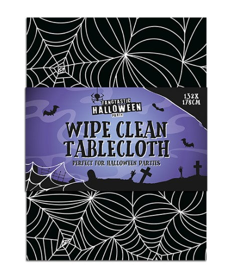 Halloween Cob Web Wipe Clean Tablecloth