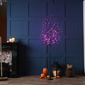 Purple & Orange Glow-Worm Halloween Twig Tree - 180cm