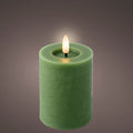 Green LED Wax Wick Candle - Real Flame Effect Technology