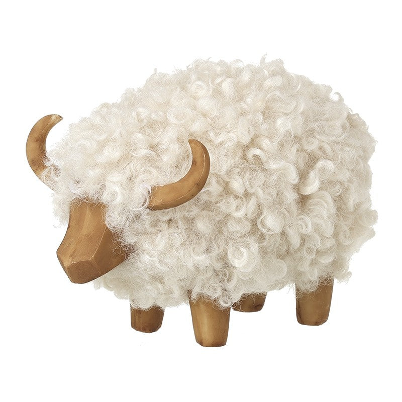White Wooly Cow Ornament