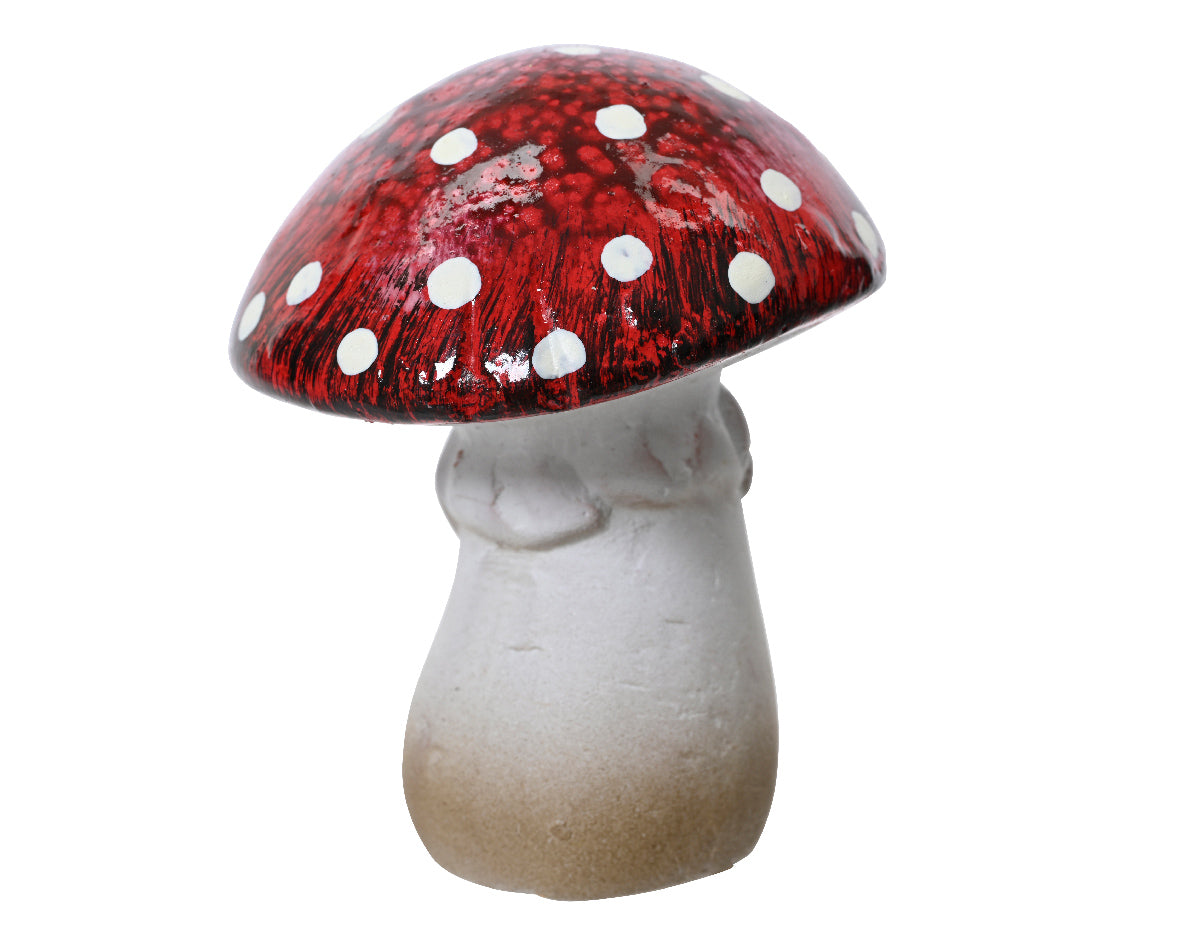 Terracotta Red Spotted Mushroom Toadstool Decoration - 8cm