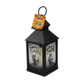 Black Spooky Light Up Halloween Lantern - Battery Operate