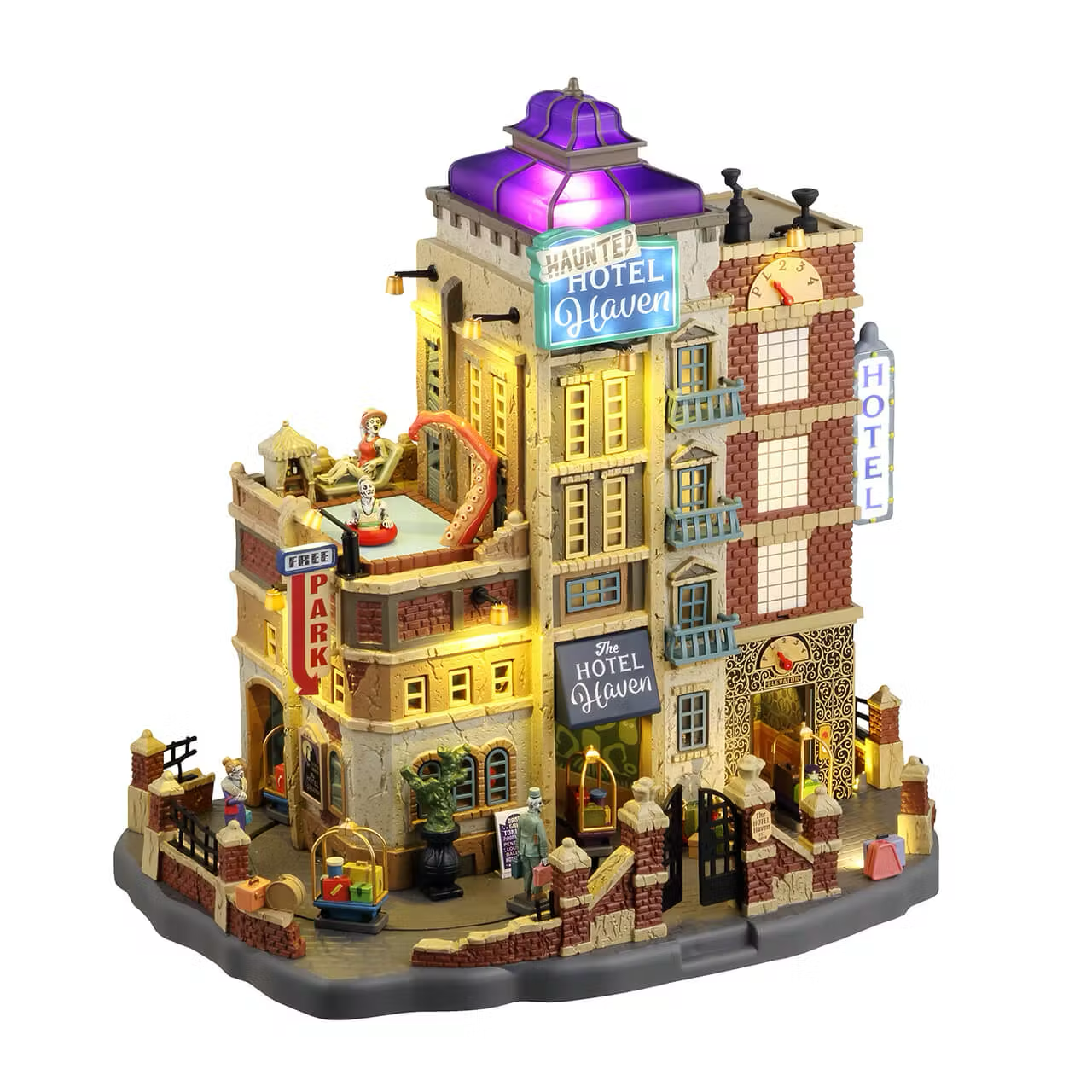 Lemax Spooky Town - The Haunted Hotel Haven with Lights, Sound & Motion