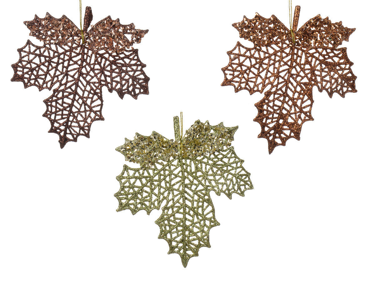 Special purchase Individual Glitter Plastic Leaf Hanging Decoration