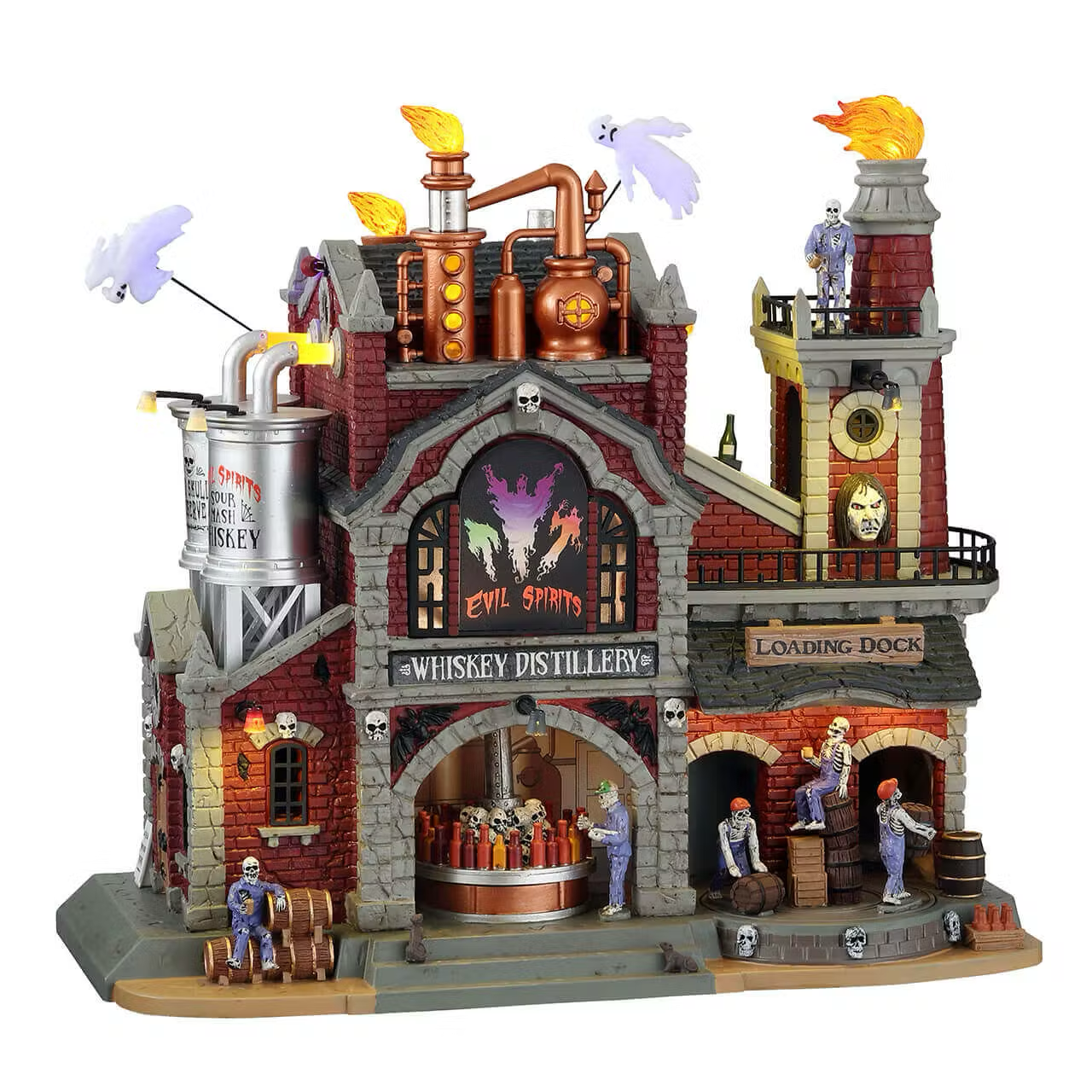Lemax Spooky Town - Evil Spirits Whiskey Distillery with Lights, Sound & Motion