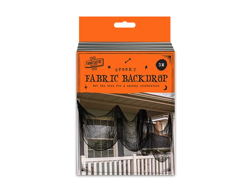 Halloween Black Fabric Backdrop - 3m