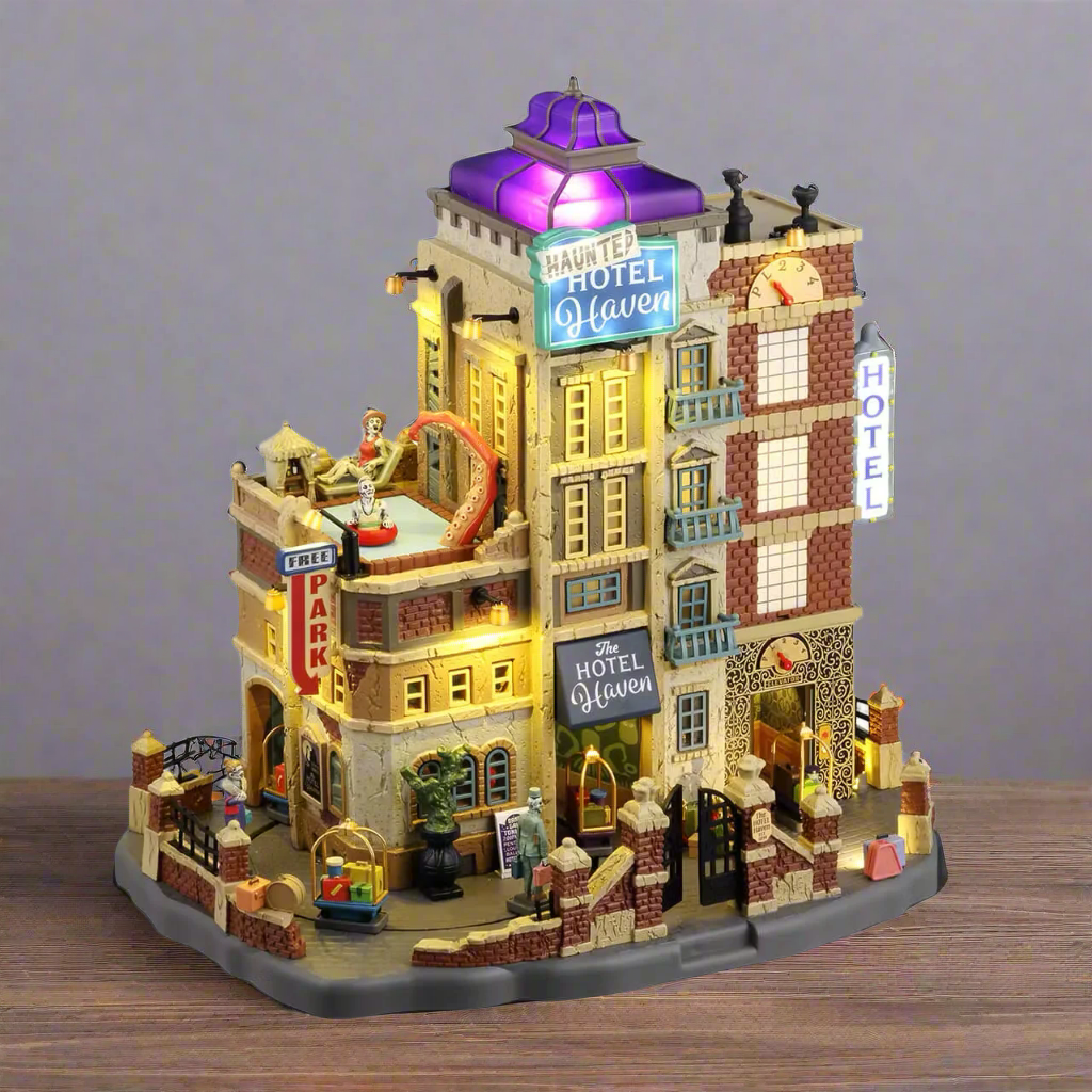 Lemax Spooky Town - The Haunted Hotel Haven with Lights, Sound & Motion